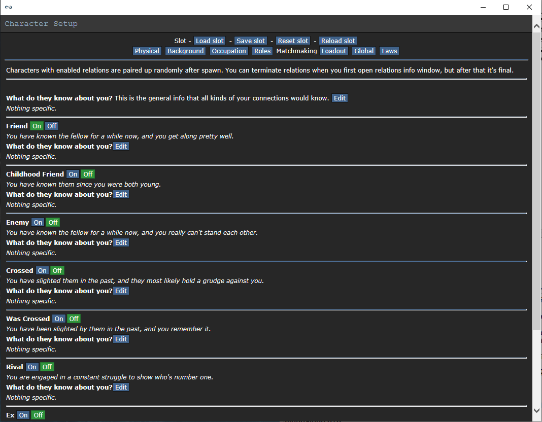 Setup Character - Matchmaking